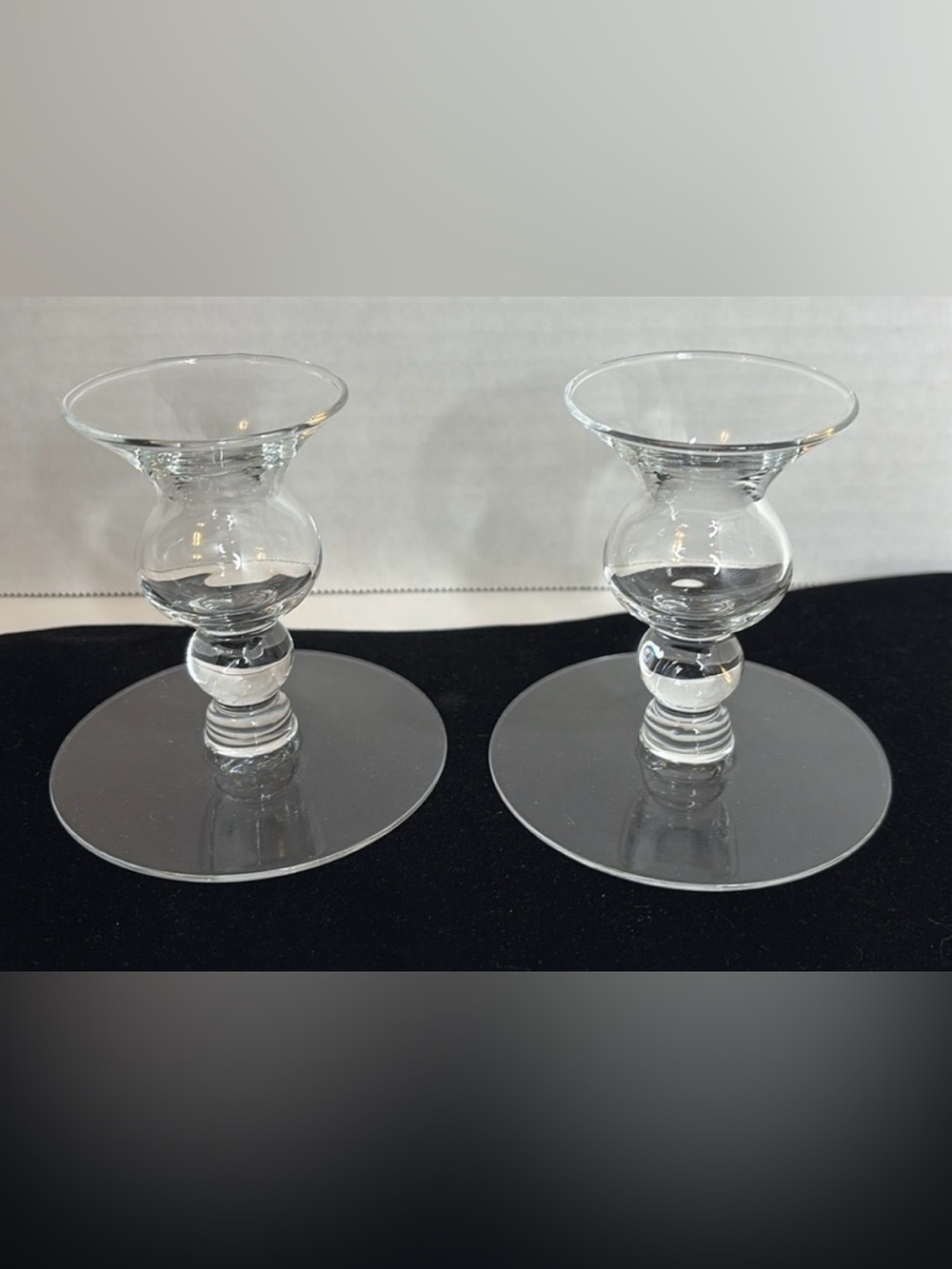CRYSTAL CANDLE HOLDERS (2)